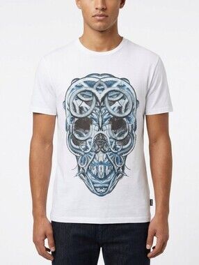 Just Cavalli Snake Skull Graphic Tee | Men’s S (Fits Women’s Oversized)